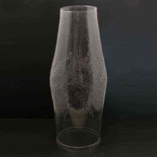 Appraisal: An English George III Bristol Etched Glass Hurricane Shade circa