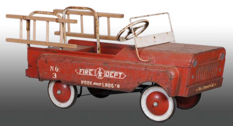 Appraisal: Pressed Steel Garton Fire Truck Jeep Pedal Car Description s