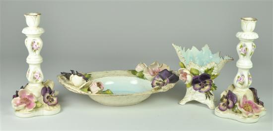 Appraisal: Table Setting of Four Pieces of California Earthenware by Vee