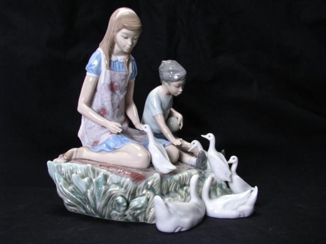 Appraisal: Lladro G ''Playing with Ducks at Pond'' issue year retire