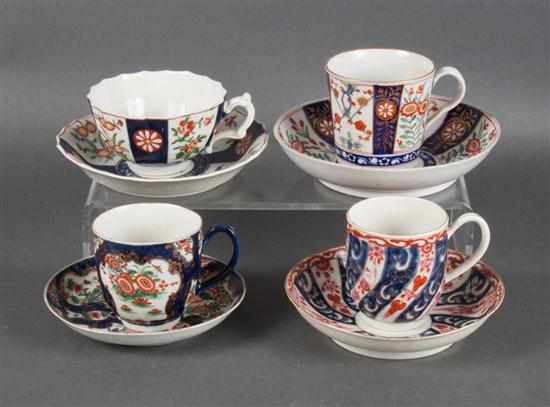 Appraisal: Three Worcester ''Kakiemon'' porcelain cups and saucers and a Worcester