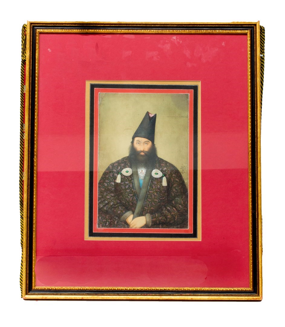 Appraisal: A portrait of a Qajar minister signed Khanazad Abu Al-Hasan