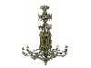 Appraisal: A FRENCH GOTHIC REVIVAL BRASS GAS CHANDELIER of eight lights