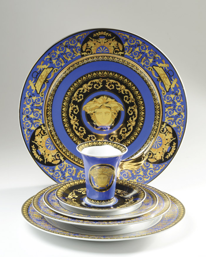 Appraisal: ROSENTHAL VERSACE FINE CHINA SET pieces in the Medusa Blue