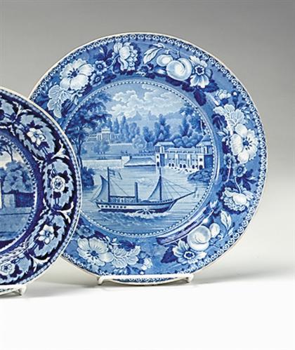 Appraisal: Historical blue transferware plate unknown maker early th century Decorated