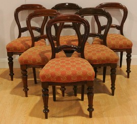 Appraisal: A set of six Australian cedar and upholstered balloon back