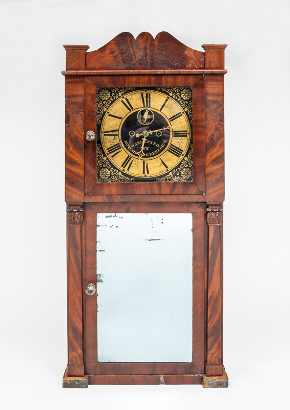 Appraisal: LATE CLASSICAL MAHOGANY SHELF CLOCK Marked on face 'Warranted Hotchkin