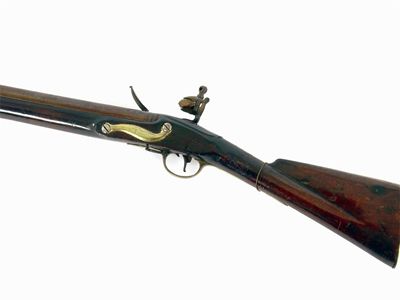 Appraisal: A Brown Bess type single barrel flintlock musket in barrel