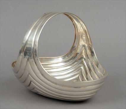 Appraisal: Modern Sterling Silver Basket Shreve Crump and Low x in