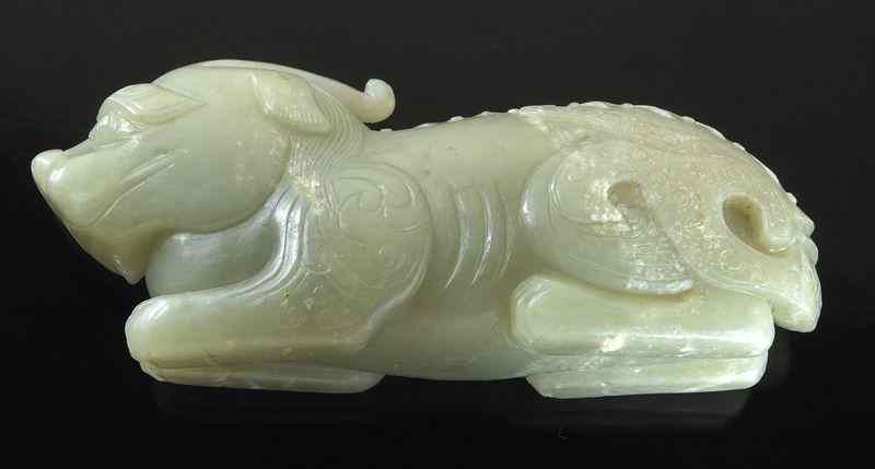 Appraisal: Chinese carved jade dragon ''L Circa - th C