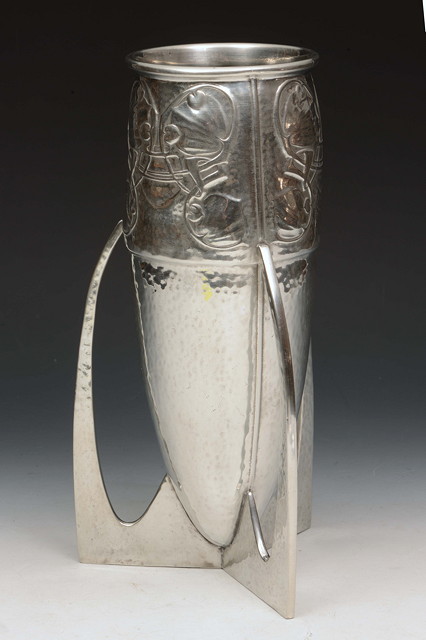 Appraisal: A Liberty Co pewter vase designed by Archibald Knox circa