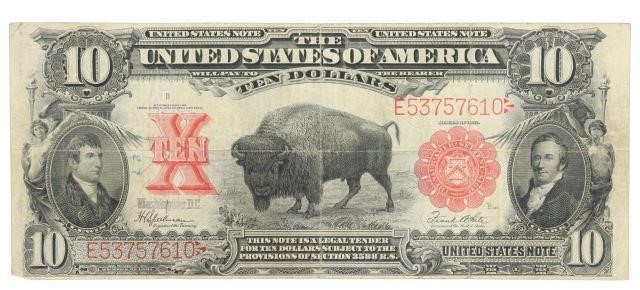 Appraisal: U S Series of note depicting a bison at the