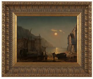 Appraisal: Ivan Aivazovsky Figure near a skiff and sailboat in a