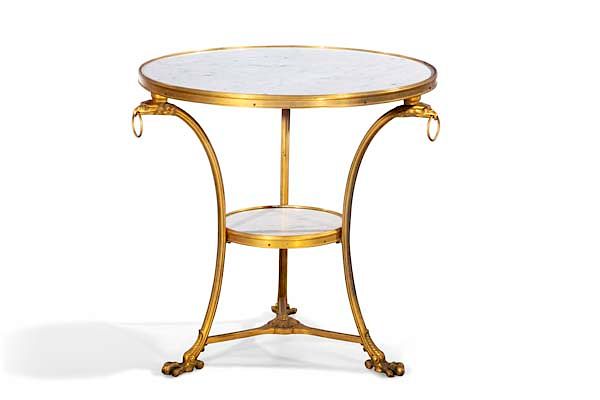 Appraisal: A Louis XVI style gilt bronze marble gueridon A Louis