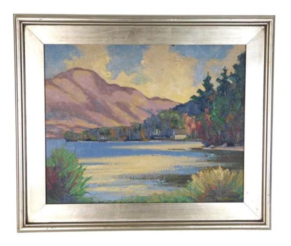 Appraisal: Herbert A Steinke oil on canvas board Lake George lake