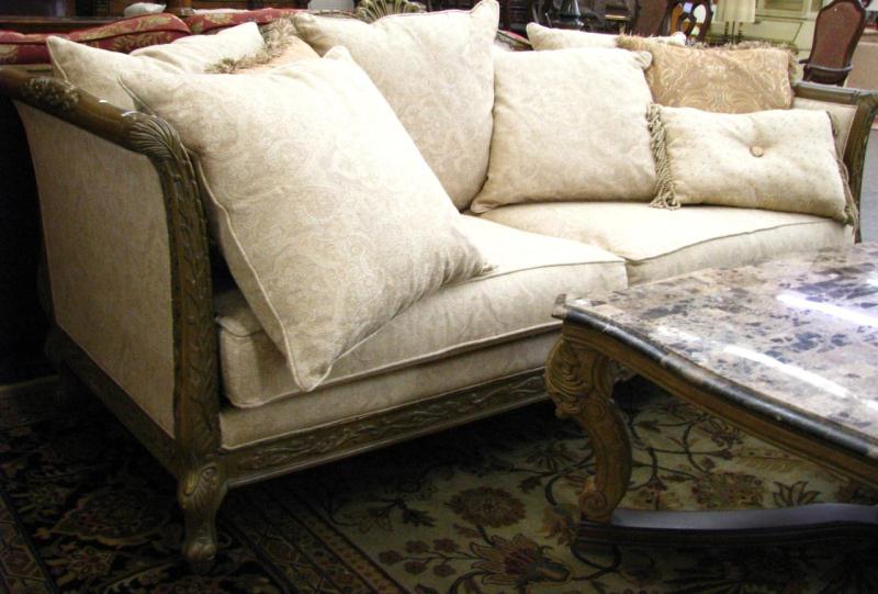 Appraisal: Bernhardt Sofa with Carved Frame