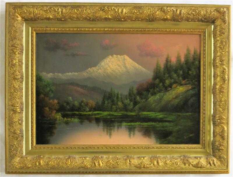 Appraisal: ELIZA R BARCHUS OIL ON CANVAS Oregon - Mount Rainier