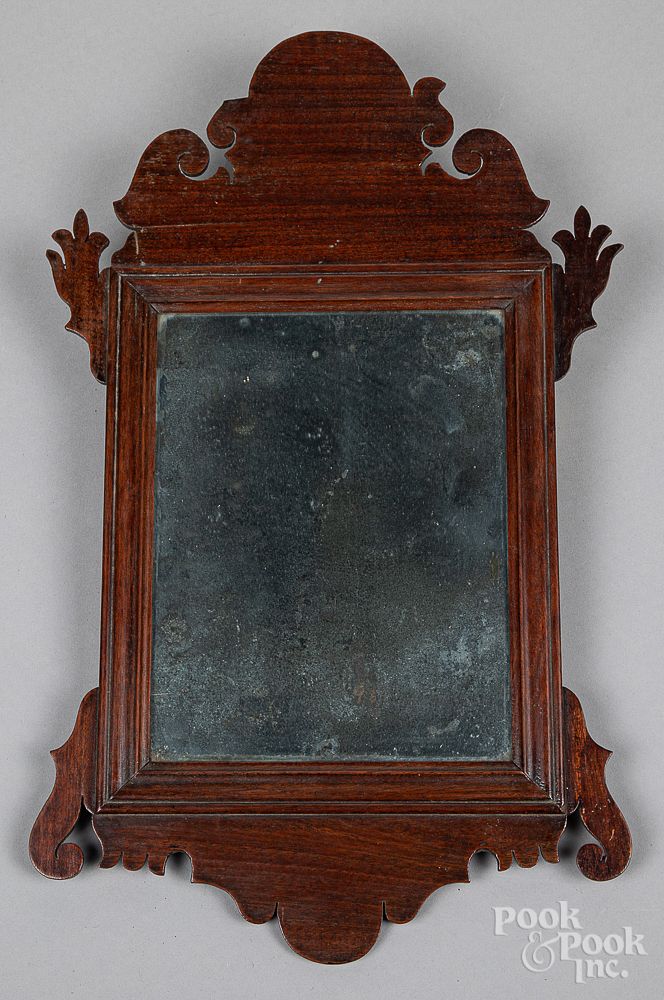 Appraisal: Small Chippendale mahogany looking glass th c Small Chippendale mahogany