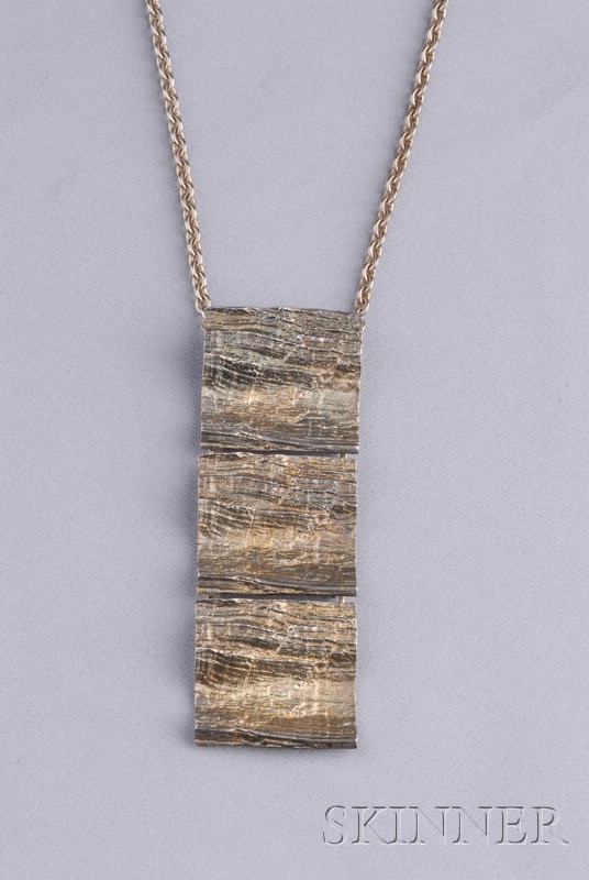 Appraisal: Artist-Designed Sterling Silver Pendant Necklace Anton Michelson Denmark designed by