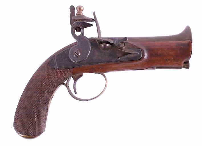 Appraisal: Antique Flintlock Brass Blunderbuss Pistol For your consideration is an