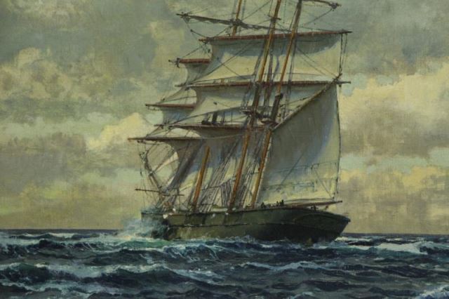 Appraisal: DIEMER Michael Zeno Oil on Canvas Ship at Sea Signed