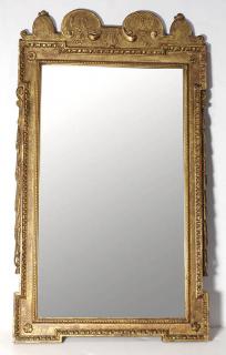 Appraisal: Continental giltwood carved mirror th century having a low relief