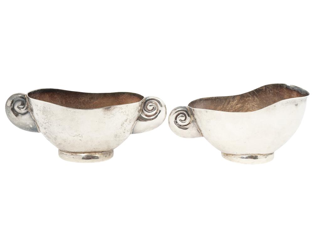 Appraisal: SPRATLING HAMMERED STERLING CREAMER AND OPEN SUGARWilliam Spratling American -