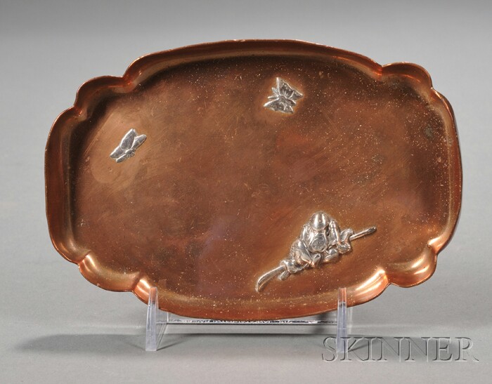 Appraisal: Gorham Mixed-metal Tray Molded copper with applied silver Providence Rhode