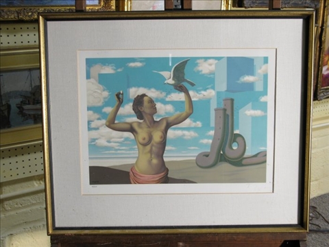 Appraisal: AFTER RENE MAGRITTE - THE ENCHANTED DOMAIN Color lithograph x