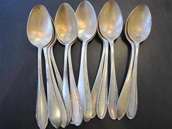 Appraisal: ONE BAG OF POLISH SILVER TABLE SPOONS APPROX GMS