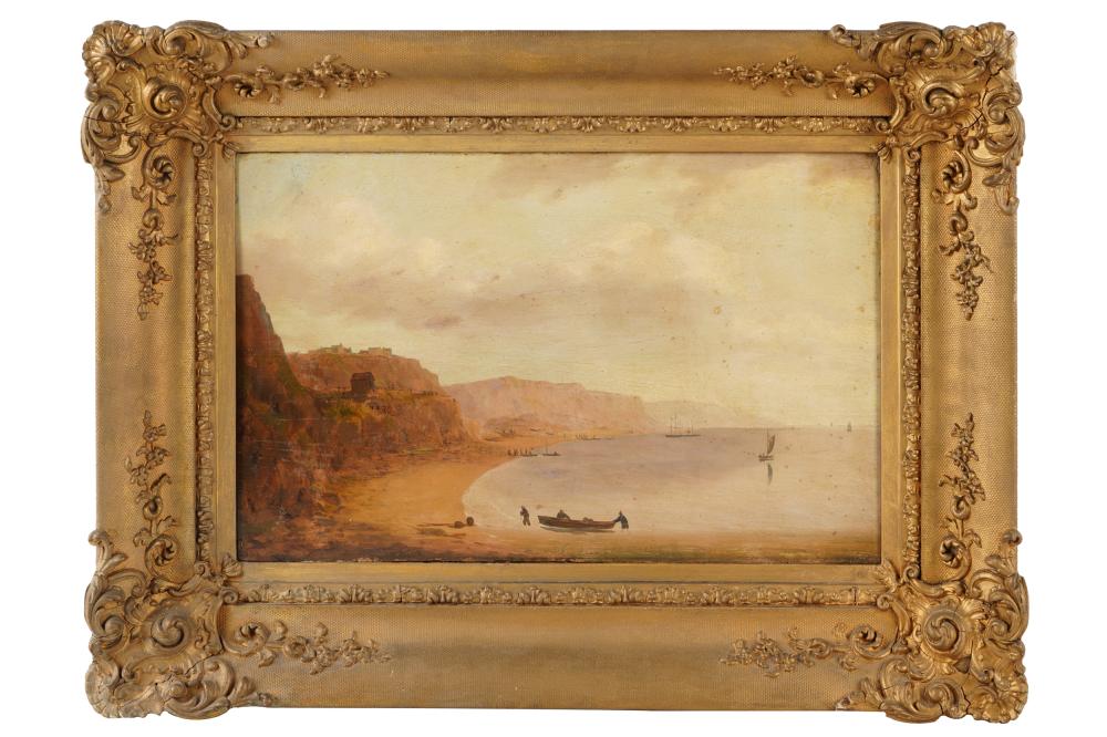 Appraisal: COASTAL SCENE th Century Continental School oil on wood panel