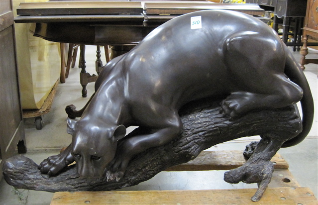 Appraisal: BRONZE WILDLIFE FLOOR SCULPTURE the study of a black panther