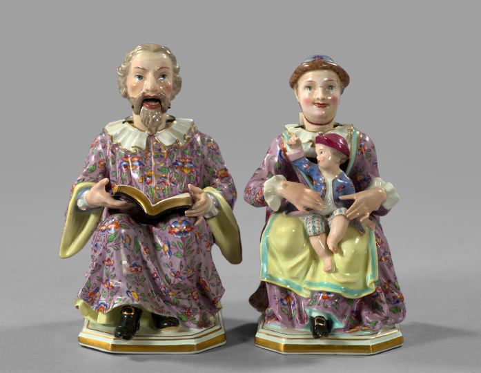 Appraisal: Good Pair of Meissen Porcelain Niddy-Noddies fourth quarter th century