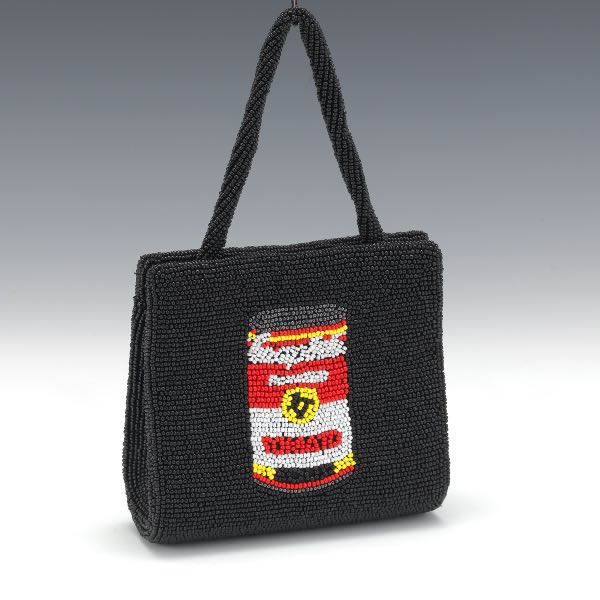 Appraisal: ANDY WARHOL SOUP CAN BEADED HANDBAG x x Mini handbag