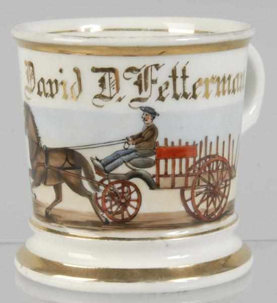 Appraisal: Horse-Drawn Wagon Shaving Mug Description Marked David D Fetterman across