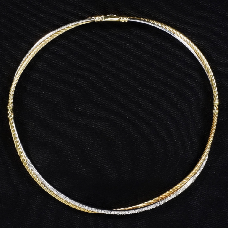 Appraisal: DAVID YURMAN K GOLD DIAMOND NECKLACE brilliant cut diamond melee