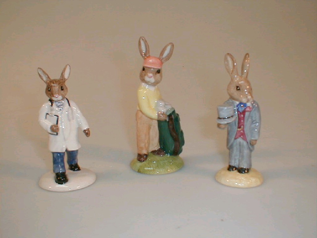 Appraisal: Three Royal Doulton Bunnykins figures - Groom DB Doctor DB