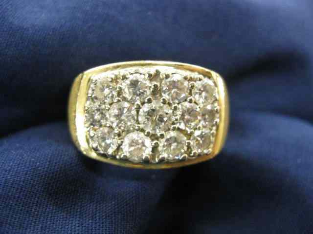 Appraisal: Man's Diamond Ring diamonds totaling carat in k yellow gold