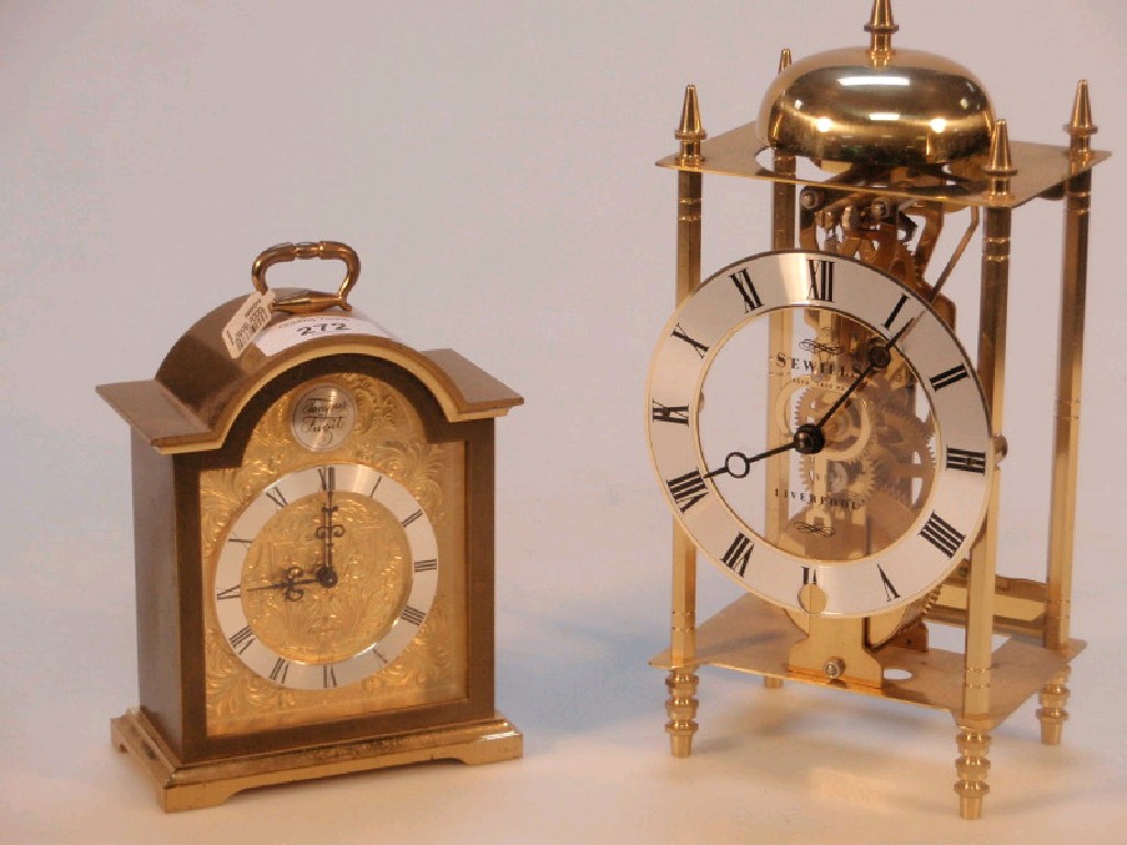 Appraisal: Two modern brass table clocks