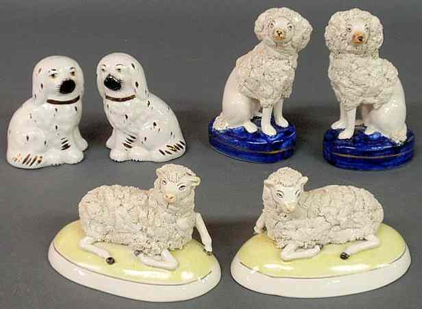 Appraisal: Pair of Staffordshire sheep h x w and two pairs