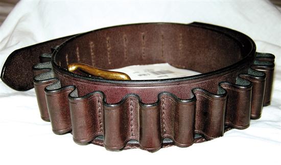 Appraisal: James Purdey Sons cartridge belt dark-brown leather -bore cartridge belt