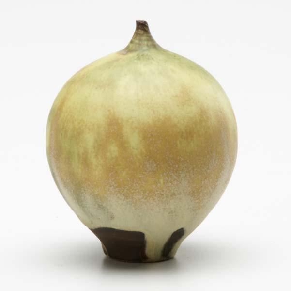 Appraisal: CABAT Feelie vase covered in lemon yellow green and tan