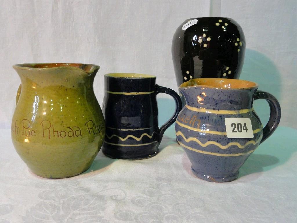 Appraisal: A collection of four pieces of Studio Pottery ware from