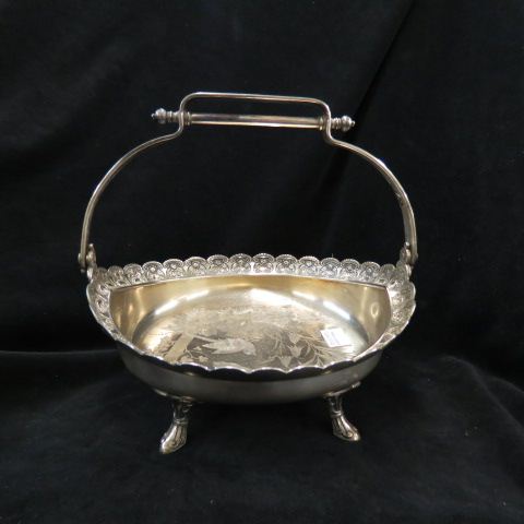 Appraisal: Wilcox Silverplate Basket footed bird foliage circa