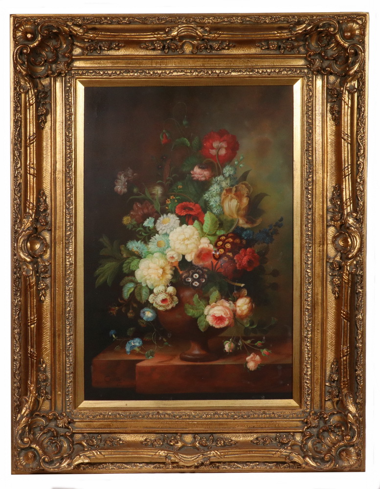 Appraisal: MONUMENTAL STILL LIFE IN THE DUTCH STYLE SIGNED CLOVELLY Contemporary