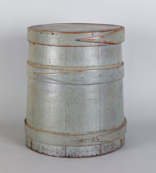 Appraisal: Large painted pine firkin th c retaining an old blue