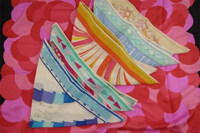 Appraisal: Six Emilio Pucci silk square scarves signed with a Christmas