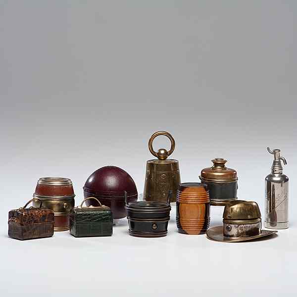 Appraisal: Traveling Novelty Inkwells th century An assembled group of ten