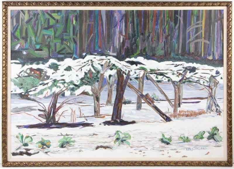 Appraisal: Elizabeth M Kirkland NC Snow Sceneoil on canvas signed at