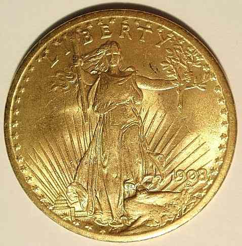 Appraisal: St Gaudens twenty-dollar gold coin BU